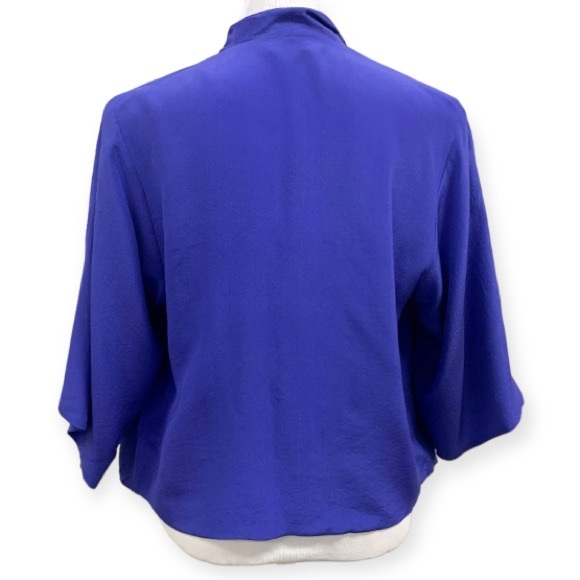 Leifsdottir by Anthropologie Purple 100% Silk Beaded Blazer Size Small - Picture 3 of 14